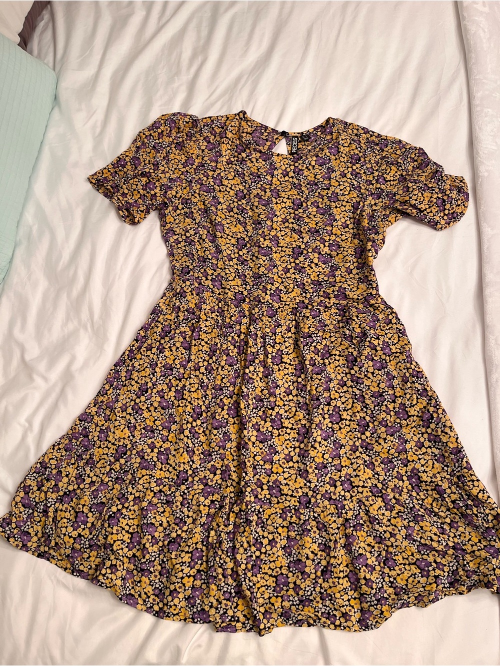 Women’s Yellow & Purple Floral Dress